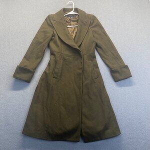 Zara Woman Olive Green Wool Blend Coat  Size Small Lined Pockets